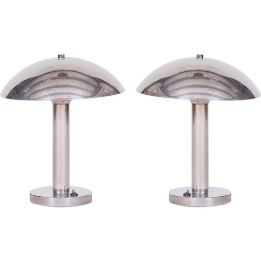 Pair of vintage Art Deco lamps, Czechoslovakia 1930