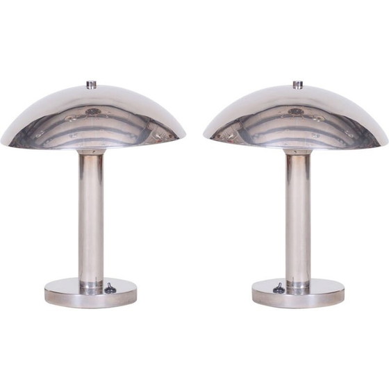 Image 1 of Pair of vintage Art Deco lamps, Czechoslovakia 1930