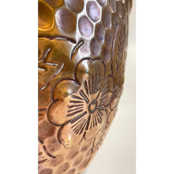 Image 1 of Vintage planter in brass and patinated copper, 1980