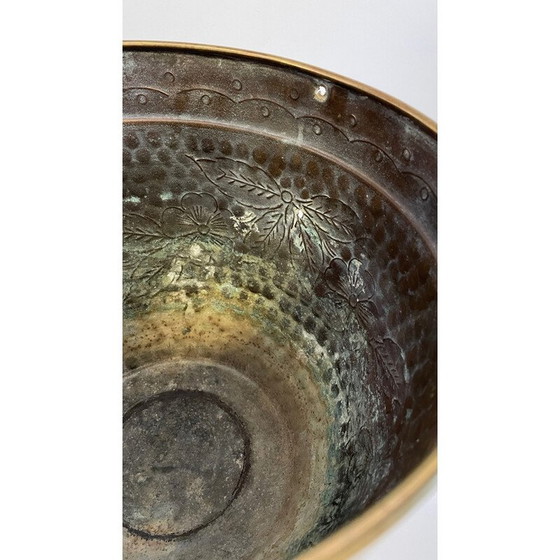 Image 1 of Vintage planter in brass and patinated copper, 1980