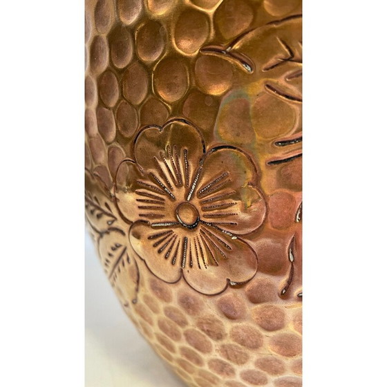 Image 1 of Vintage planter in brass and patinated copper, 1980