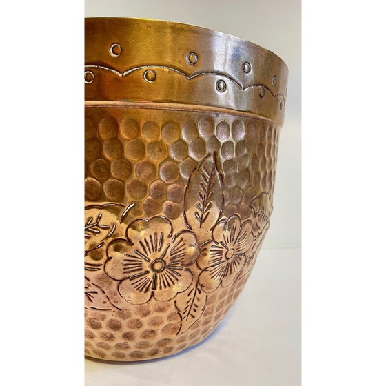 Image 1 of Vintage planter in brass and patinated copper, 1980