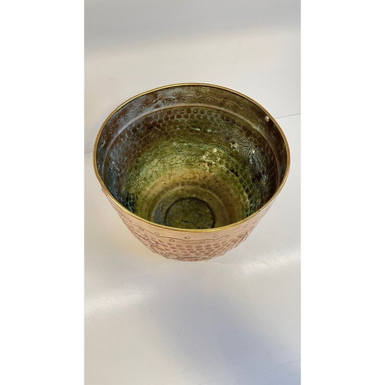 Image 1 of Vintage planter in brass and patinated copper, 1980