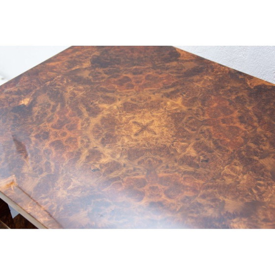Image 1 of Vintage Art Deco burl walnut coffee table, Czechoslovakia 1930s