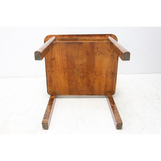 Image 1 of Vintage Art Deco burl walnut coffee table, Czechoslovakia 1930s