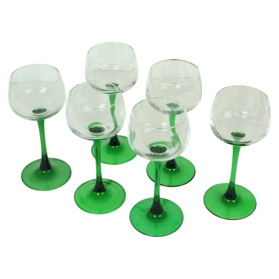 Image 1 of 6 Vintage Luminarc Alsace Wine Glasses