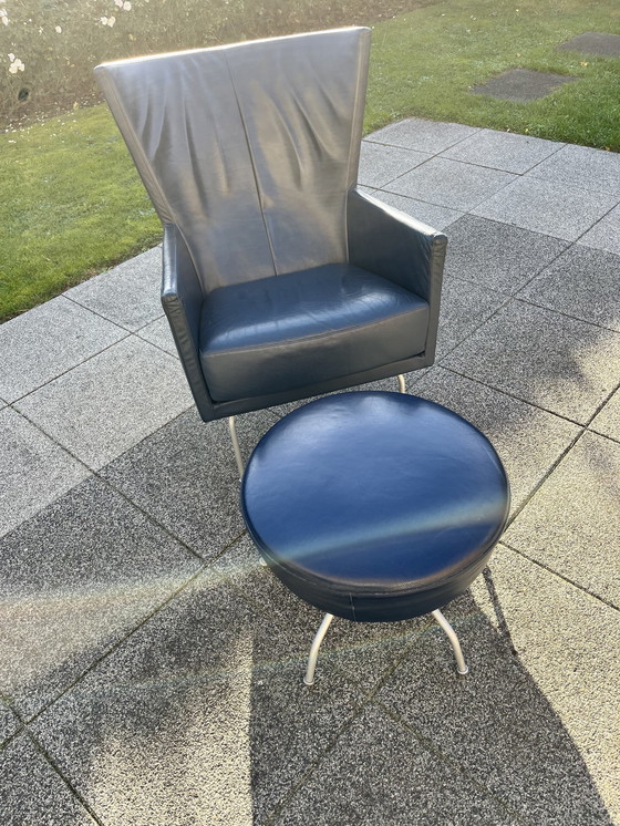 Image 1 of Modern Armchair With Footstool