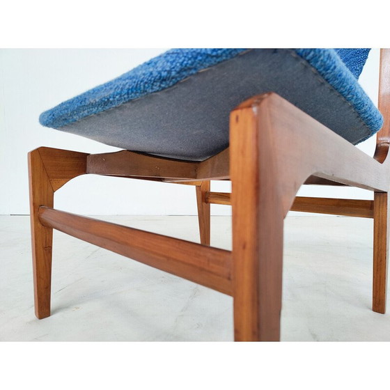 Image 1 of Pair of vintage armchairs with pair of matching ottomans, Italy 1960