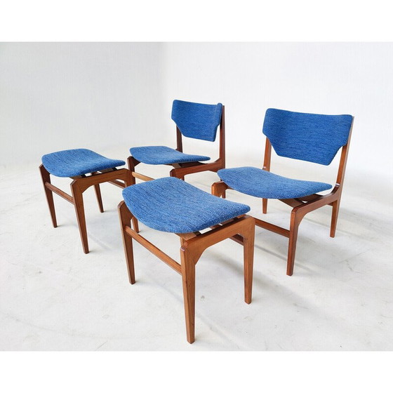 Image 1 of Pair of vintage armchairs with pair of matching ottomans, Italy 1960