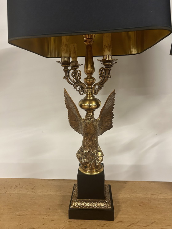 Image 1 of 2 Vintage Hollywood Regency Eagle Table Lamps From Deknudt