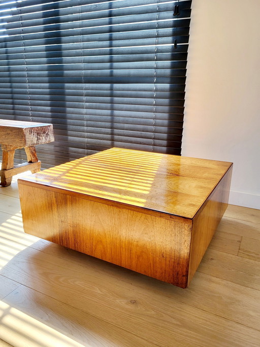 Vintage Coffeetable Or Coffee Table, Floating Model, Veneer, 60s And 70s