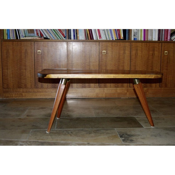 Image 1 of Vintage solid teak coffee table in jacaranda, 1950