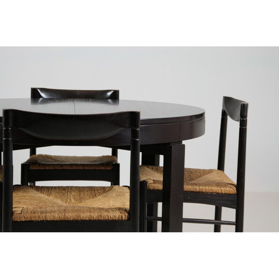 Image 1 of Vintage dining set in black lacquer, Italy 1970