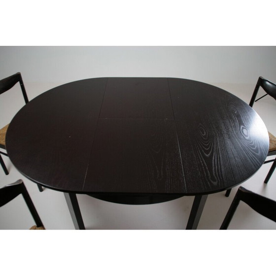 Image 1 of Vintage dining set in black lacquer, Italy 1970