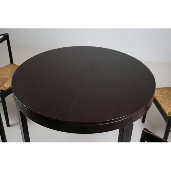 Image 1 of Vintage dining set in black lacquer, Italy 1970