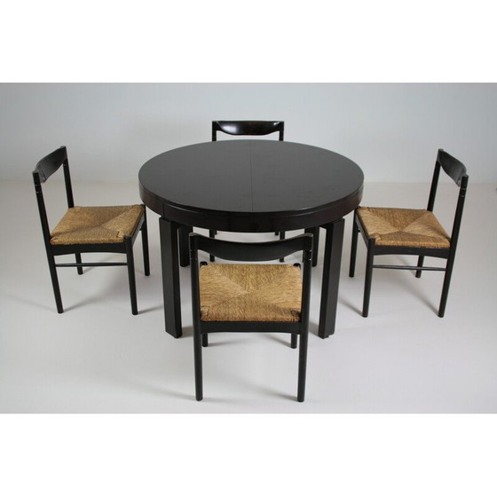 Image 1 of Vintage dining set in black lacquer, Italy 1970