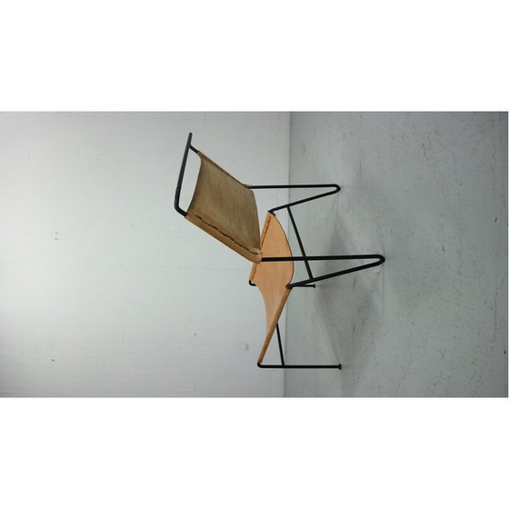 Image 1 of Vintage lacquered metal chair by A. Dolleman for Metz et Co, Netherlands 1950
