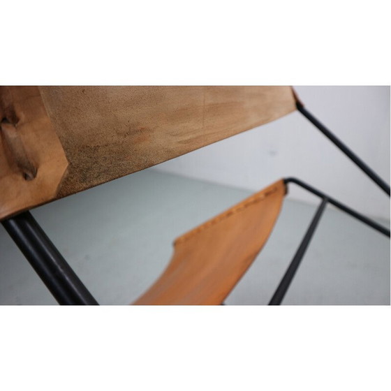 Image 1 of Vintage lacquered metal chair by A. Dolleman for Metz et Co, Netherlands 1950