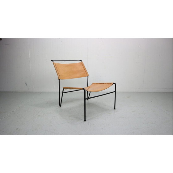 Image 1 of Vintage lacquered metal chair by A. Dolleman for Metz et Co, Netherlands 1950
