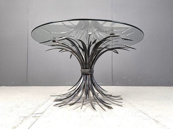 Image 1 of Tavolino laterale vintage in metallo con covone di grano Coco Chanel