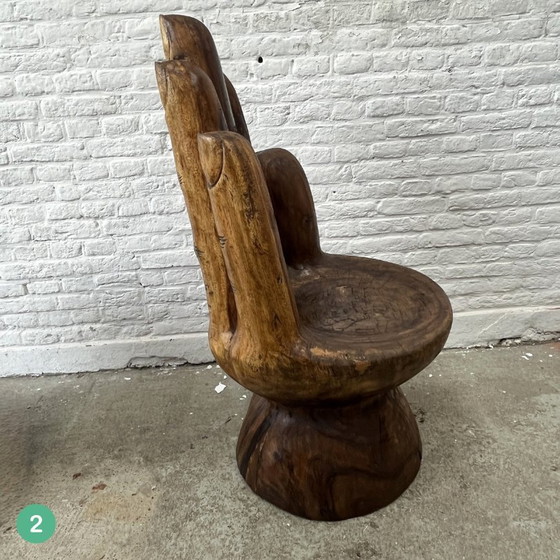 Image 1 of 2X Hand Carved Hand Chair