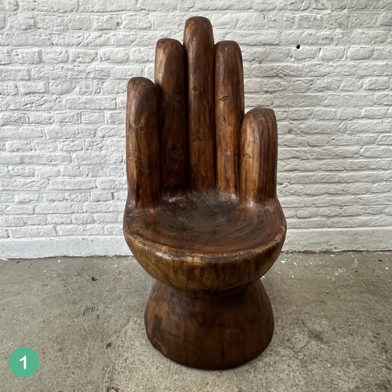 Image 1 of 2X Hand Carved Hand Chair