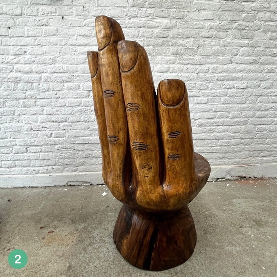 Image 1 of 2X Hand Carved Hand Chair