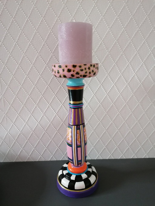 Hand-painted Candlestick, Artist Evalien Ritmeester