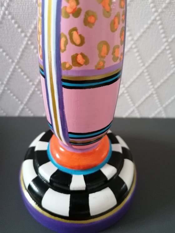 Image 1 of Hand-painted Candlestick, Artist Evalien Ritmeester