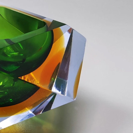 Image 1 of 1960s Gorgeous Green Ashtray or Catchall by Flavio Poli for Seguso - Made in Italy