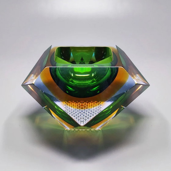 Image 1 of 1960s Gorgeous Green Ashtray or Catchall by Flavio Poli for Seguso - Made in Italy