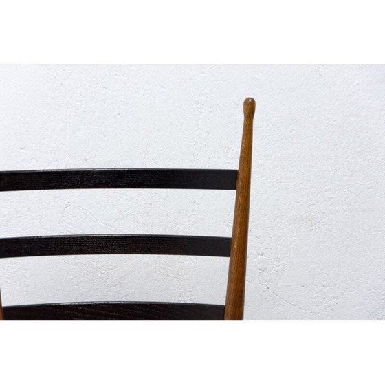 Image 1 of Set of 4 vintage beech wood and fabric dining chairs by Josef Pehr, Czechoslovakia 1940s