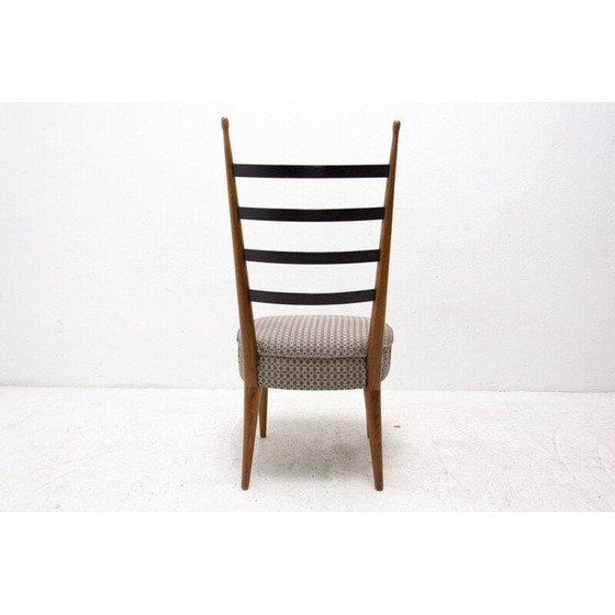 Image 1 of Set of 4 vintage beech wood and fabric dining chairs by Josef Pehr, Czechoslovakia 1940s
