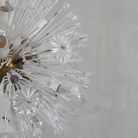 Image 1 of Lampada a sospensione austriaca in vetro e ottone di metà secolo di Emil Stejnar per Rupert Nikoll, anni '50