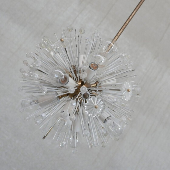 Image 1 of Lampada a sospensione austriaca in vetro e ottone di metà secolo di Emil Stejnar per Rupert Nikoll, anni '50