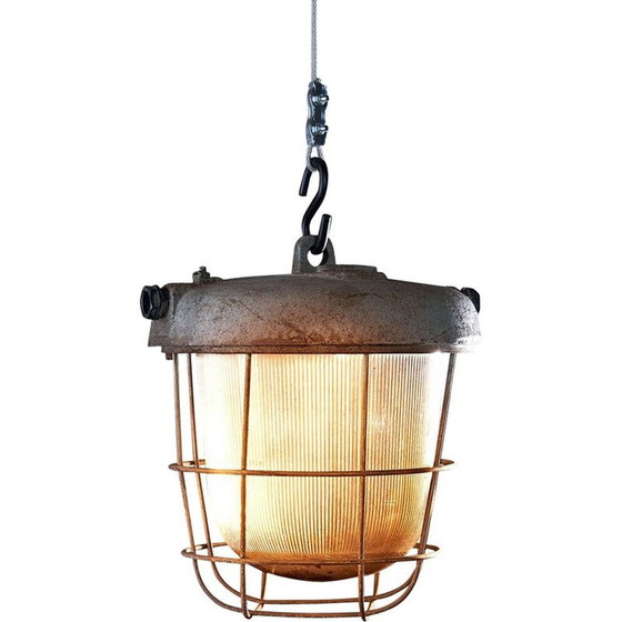Image 1 of Vintage OS-200 P Industrial hanging lamp raw