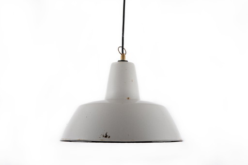 1X Gray Enamel Pendant Lamp