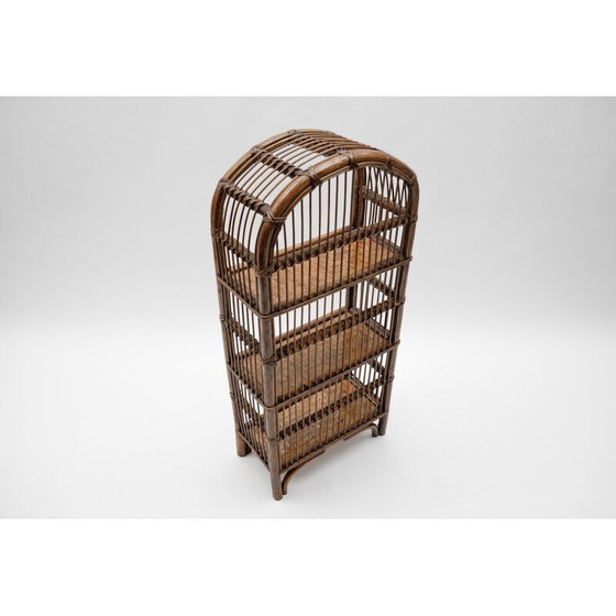 Image 1 of Mensola vintage in rattan e bambù, Italia 1960