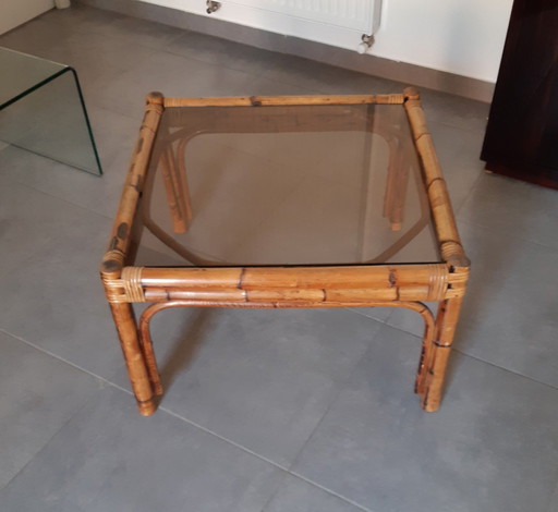 Rattan and Bamboo Coffee Table 1960 / 1970