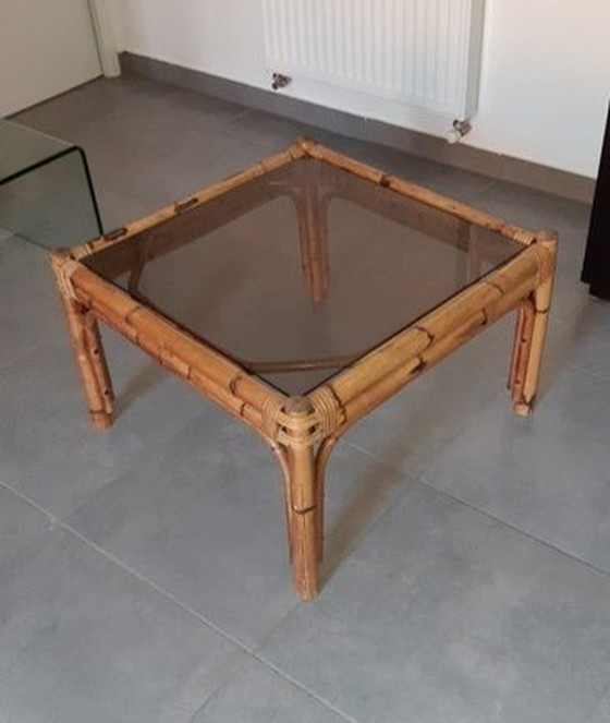 Image 1 of Rattan and Bamboo Coffee Table 1960 / 1970