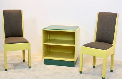 Dutch Modernism Chairs and Cabinet by Jan den Drijver for ‘De Stijl’