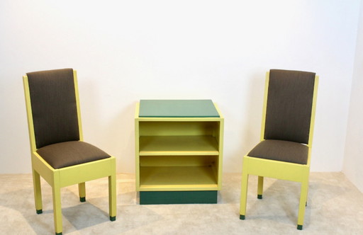 Dutch Modernism Chairs and Cabinet by Jan den Drijver for ‘De Stijl’