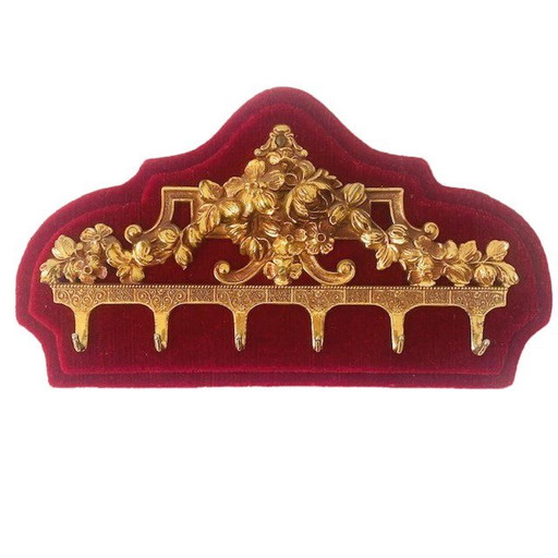 Vintage key rack baroque ruby red
