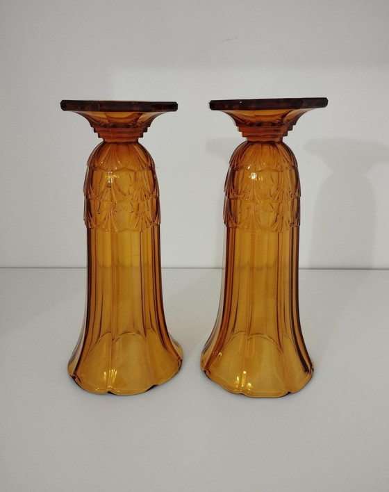 Image 1 of Pair Of Vases From The Val-Saint-Lambert Crystal Works