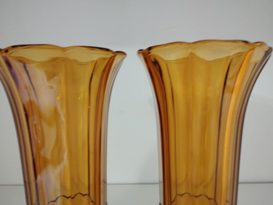 Image 1 of Pair Of Vases From The Val-Saint-Lambert Crystal Works