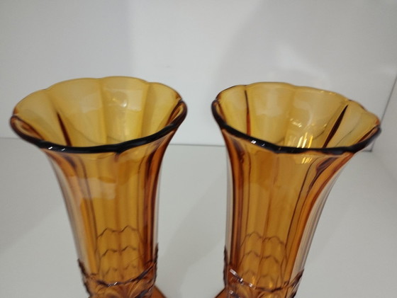 Image 1 of Pair Of Vases From The Val-Saint-Lambert Crystal Works