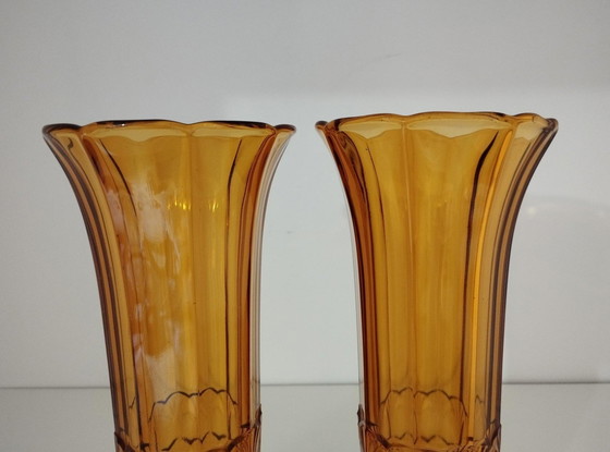 Image 1 of Pair Of Vases From The Val-Saint-Lambert Crystal Works