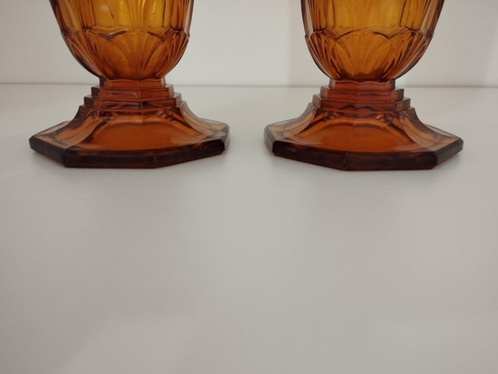 Image 1 of Pair Of Vases From The Val-Saint-Lambert Crystal Works