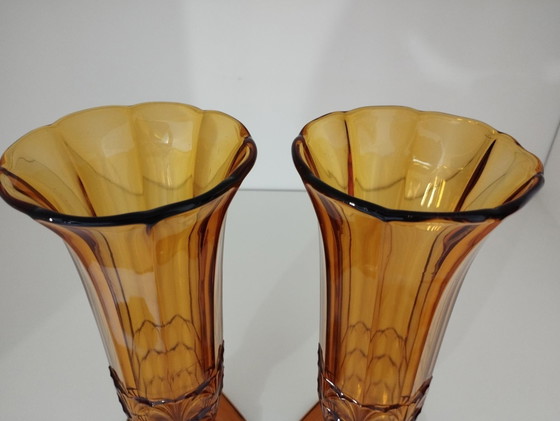 Image 1 of Pair Of Vases From The Val-Saint-Lambert Crystal Works