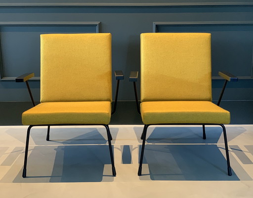 Set of Armchairs Gispen 1407, Designed By Wim Rietveld